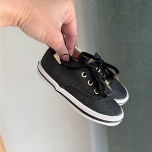 Keds X Kate Spade Sparkly Toddler Baby Sneakers - Black/Gold - Size 5.5